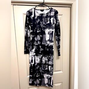 Top Shop Black & White Midi Dress